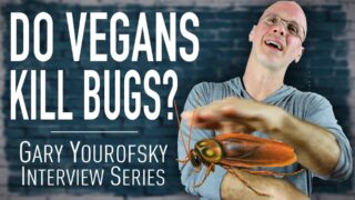 Author and vegan activist Gary Yourofsky is shown along side the words “Do vegans kill bugs? - Gary Yourofsky interview series”