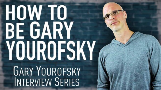 Author and vegan activist Gary Yourofsky is shown along side the words “How to be Gary Yourofsky - Gary Yourofsky interview series”