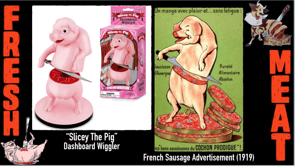 Images of "Slicey The Pig" dashboard wiggler.